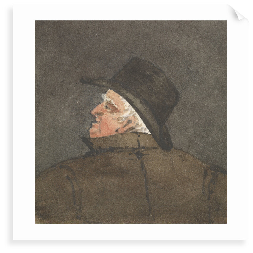 Man wearing a hat, seen from behind with him looking to the left by Robert Streatfeild