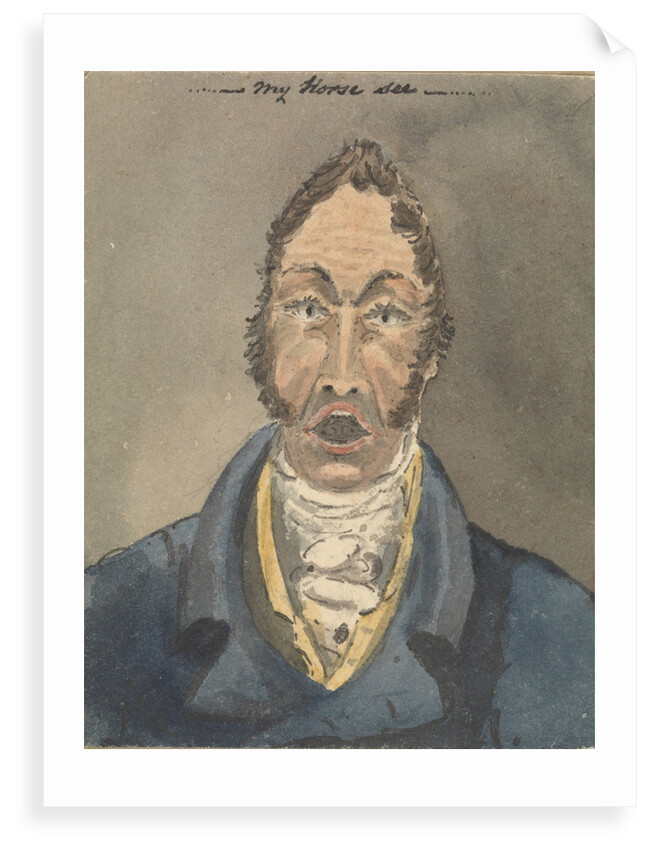 Head and shoulders of a man in blue jacket and white cravat by Robert Streatfeild