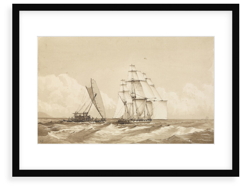 Double canoe off Moalu, Feejee Islands, Septr 26th 1849 [Fiji] by Edward Gennys Fanshawe