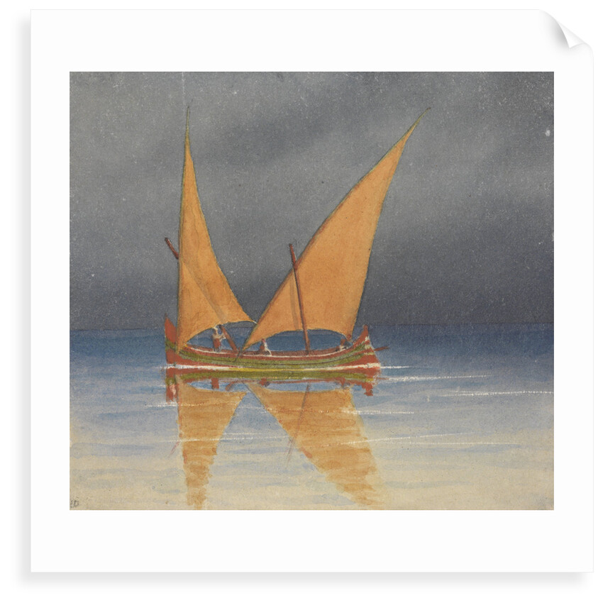 A lateen-rigged Portuguese sailing vessel, Lisbon, 1856 [Portugal] by Edward Gennys Fanshawe