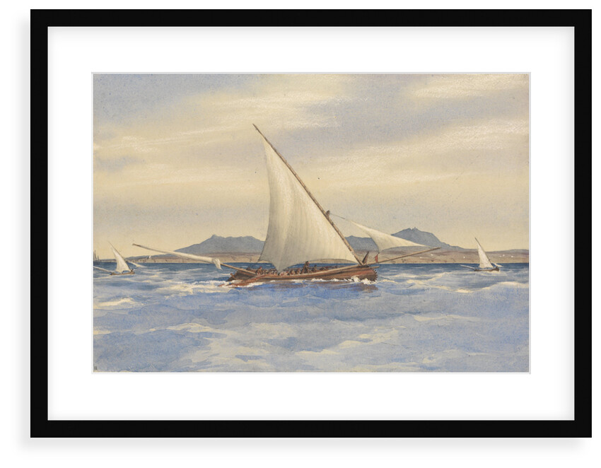 Fishing boats off the Rock of Lisbon, Decr 24th 1856 [Portugal] by Edward Gennys Fanshawe