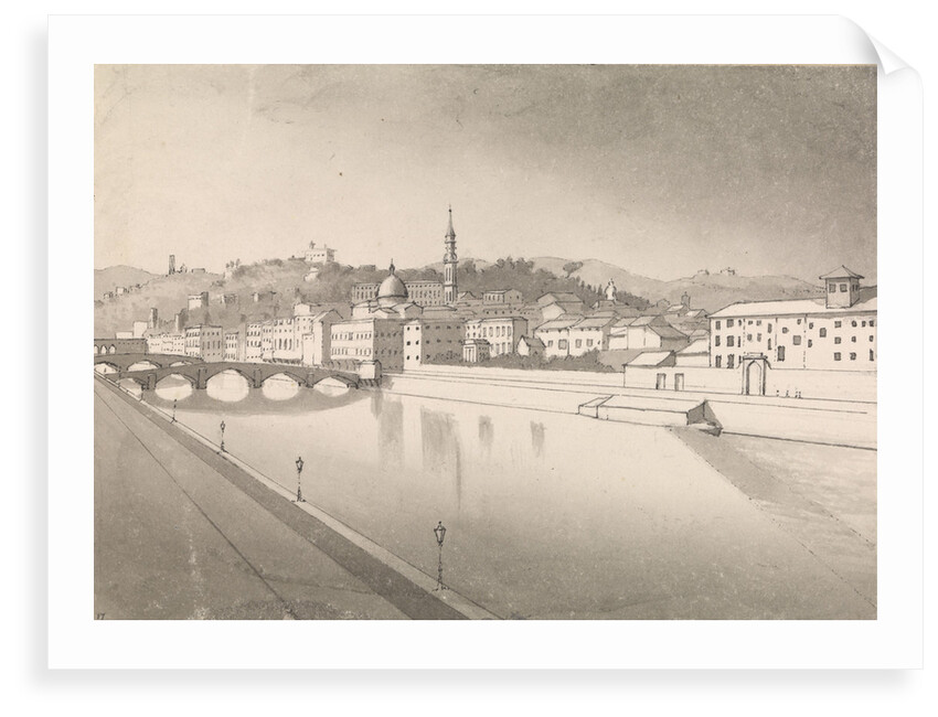 Florence from hotel window on the LungArno, July 1st 1857 [Italy] by Edward Gennys Fanshawe