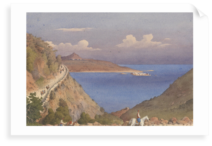 Fort of Suda [Souda], and entrance to Suda Bay, Candia [Crete], Octr. 24th 1857 by Edward Gennys Fanshawe