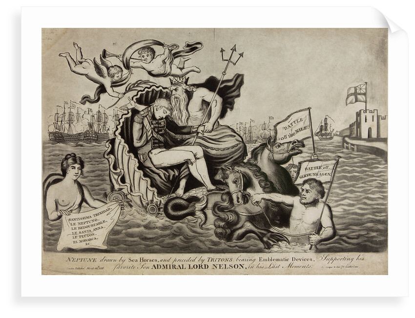 Neptune drawn by Sea Horses... by Stampa & Son