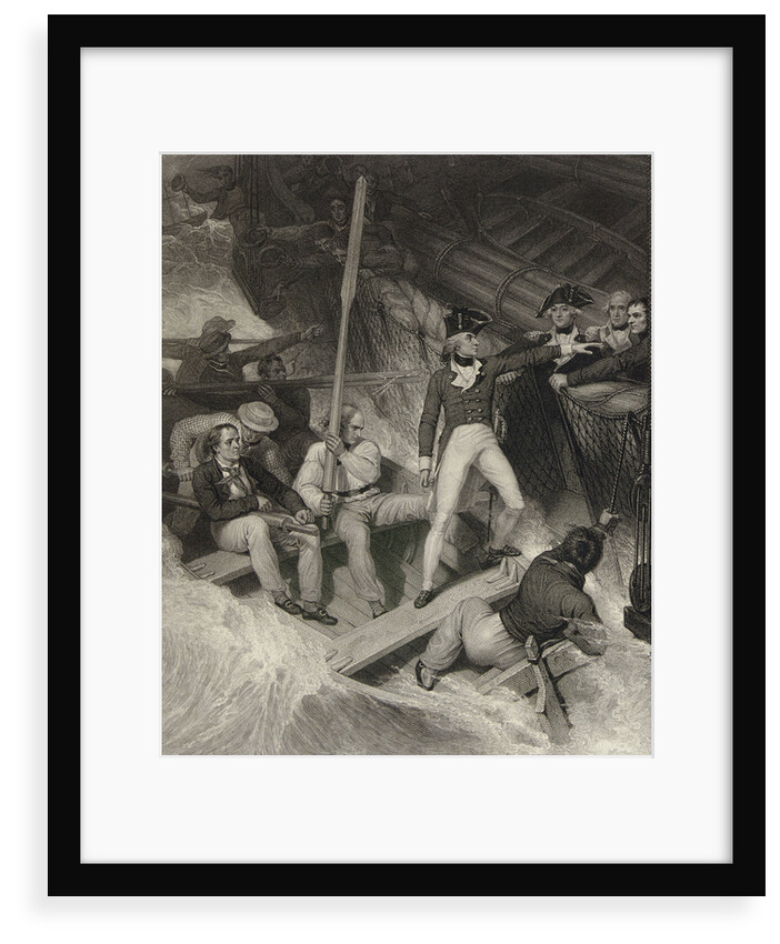 Lieutenant Nelson volunteering to board a prize in a violent gale, 20 November 1777 by Richard Westall