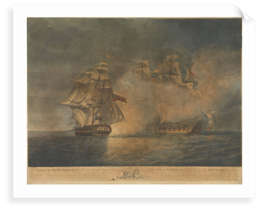 The capture of 'La Tribune' by HMS 'Unicorn', 8 June 1796 by Francis Chesham