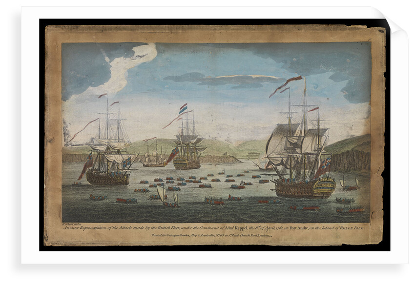An exact Representation of the Attack Made by the British Fleet, under the Command of Adm Keppel the 8th April, 1761 at Port Andre, on the Island of Belle Isle by R. Short