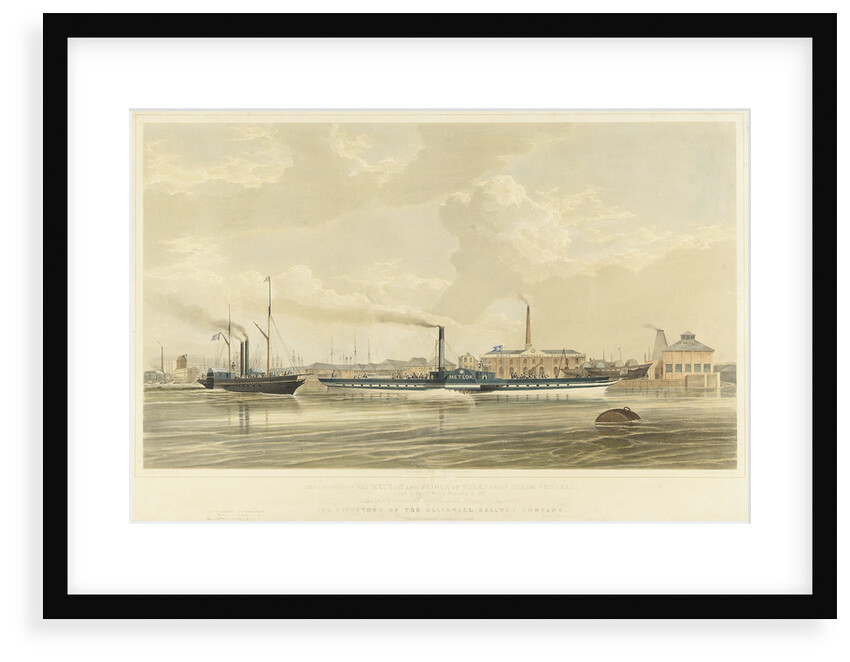 The iron steamers 'Meteor' and 'Prince of Wales' leaving Brunswick Wharf, Blackwall by S. D. Skillett