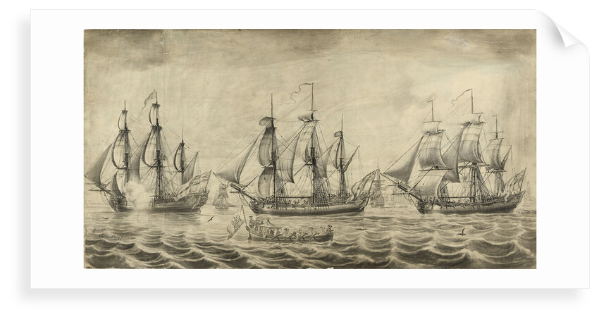 Three ships of the Hudson's Bay Company off Greenwich by John Hood