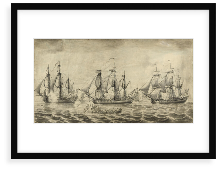 Three ships of the Hudson's Bay Company off Greenwich by John Hood