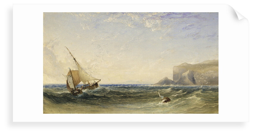 Fishing smacks by Clamshell Cove on the Island of Staffa with Iona in the distance, 1853 by Anthony vandyke Copley Fielding