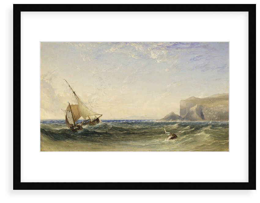 Fishing smacks by Clamshell Cove on the Island of Staffa with Iona in the distance, 1853 by Anthony vandyke Copley Fielding