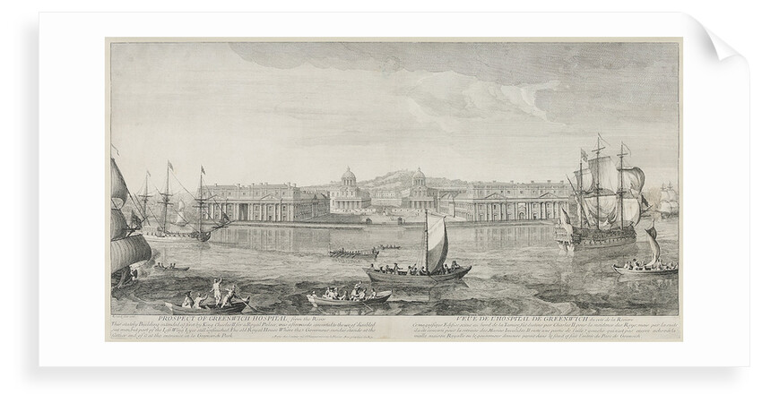Prospect of Greenwich Hospital from the River...The Old Royal House where the Governor resides stands at the farther end of it at the entrance to Greenwich Park by Jacques Rigaud