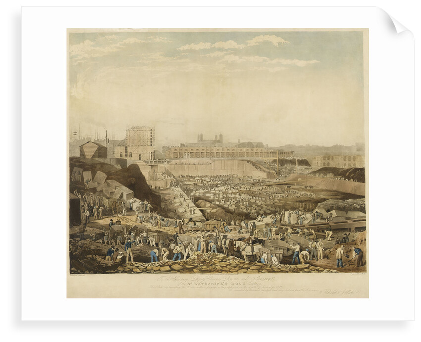St Katherine's Dock under construction by William Ranwell