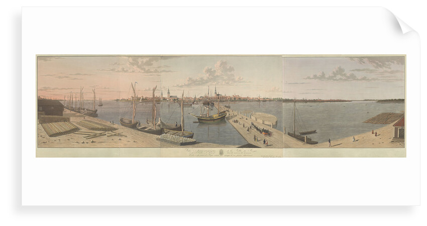 Vue panoramique de la Ville de Riga pris de l'autre cote du pont dans la Maison de Douanier by F. Fielker