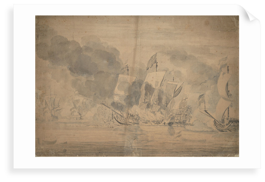 The burning of the 'Royal James' at the Battle of Solebay, 7 June, 1672 by Willem van de Velde the Elder