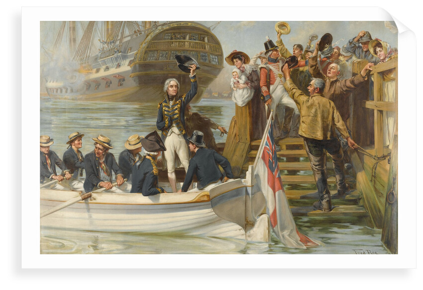 Good-Bye My Lads!' Nelson leaving Portsmouth to sail for Trafalgar on the 'Victory by Fred Roe