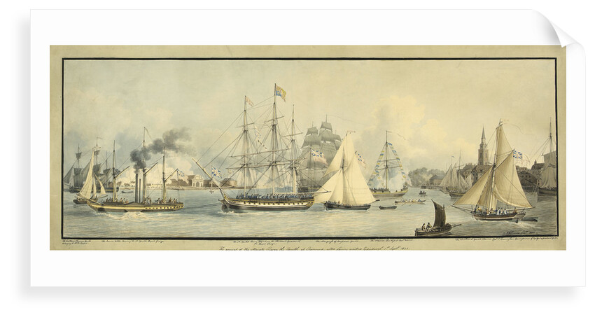 The arrival of His Majesty George the Fourth at Gravesend, after having visited Edinburgh. 1st September 1822 by John Thomas Serres
