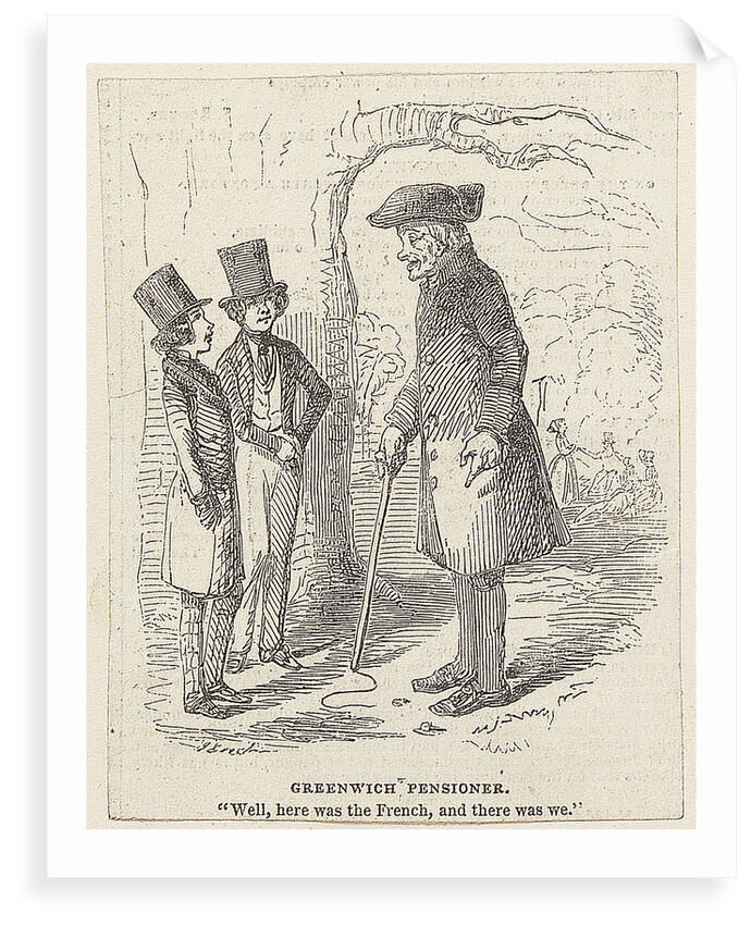 Greenwich Pensioner. 'Well, here was the French, and there was we.' by John Leech