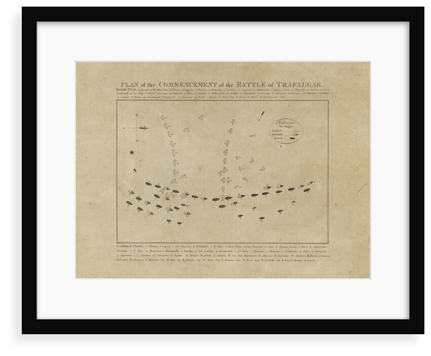 Plan of the Commencement of the Battle of Trafalgar by Unknown