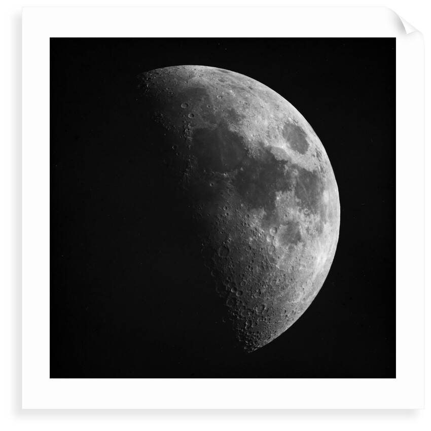 Astronomical glass plate slide of the Moon in first quarter (1899) by Unknown