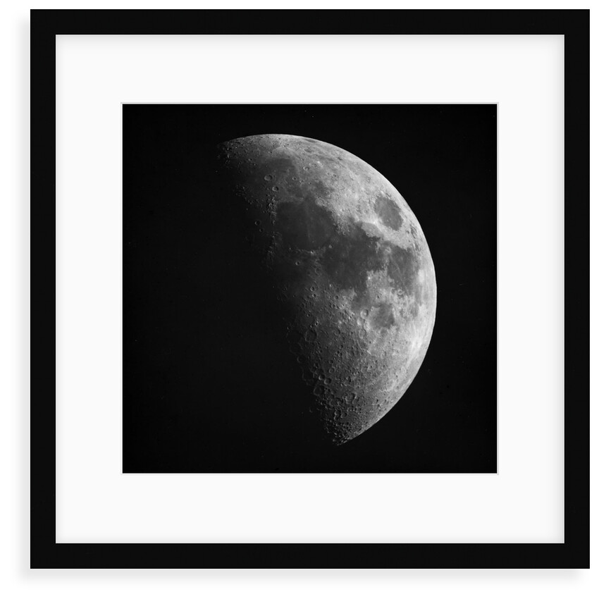 Astronomical glass plate slide of the Moon in first quarter (1899) by Unknown