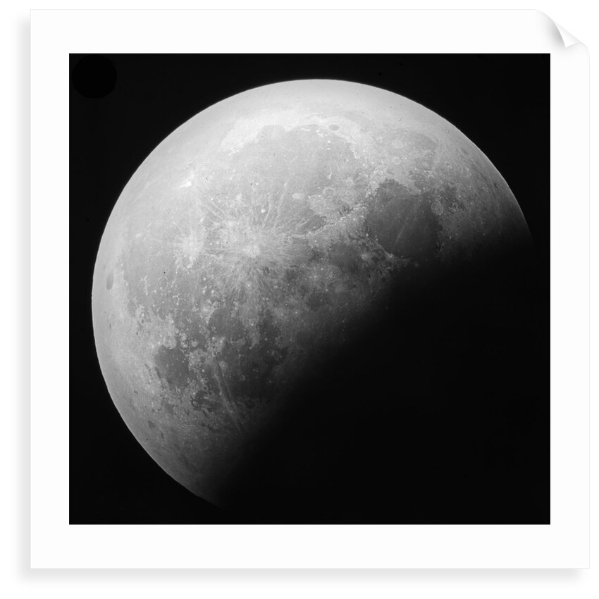 Astronomical glass plate slide of the Moon lunar eclipse (1910) by Unknown