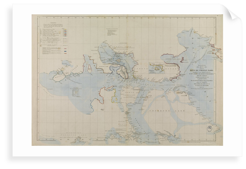 Enlarged plan of Erebus and Terror Bay - The winter quarters of Sir John Franklin by John Arrowsmith