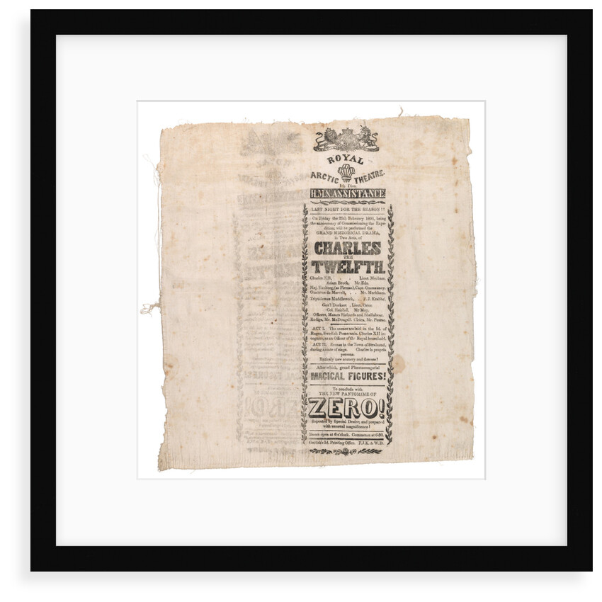 Playbill for Royal Arctic Theatre by Griffith's Island Printing Office