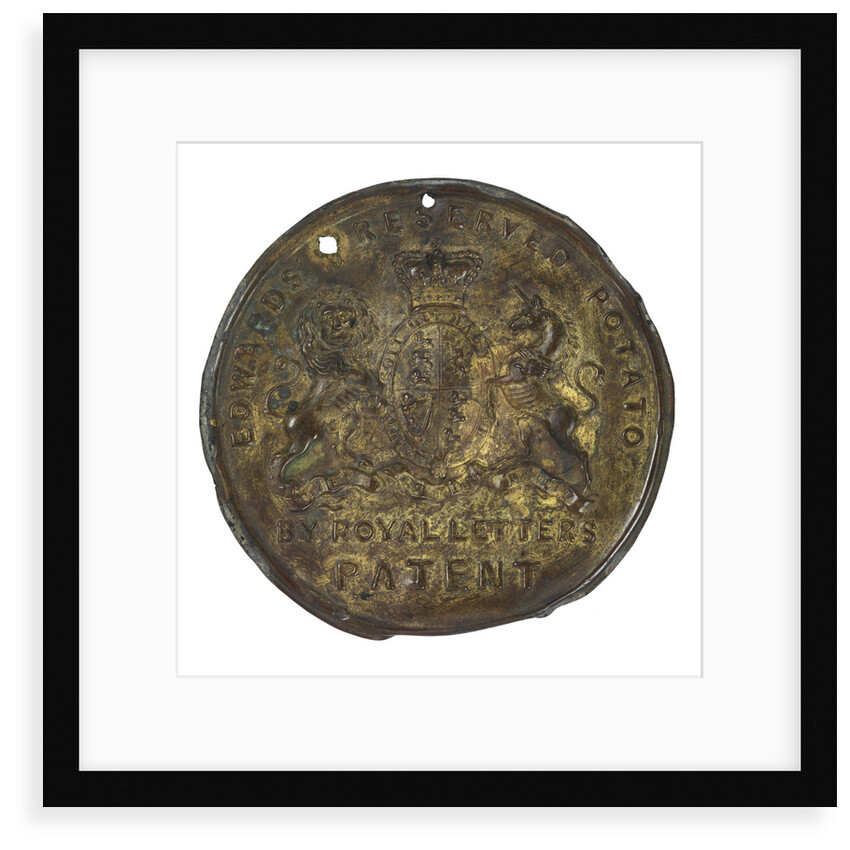 Preserved potatoes lid: relic of Sir John Franklin's last expedition 1845-8 by D. & H. Edwards & Co.