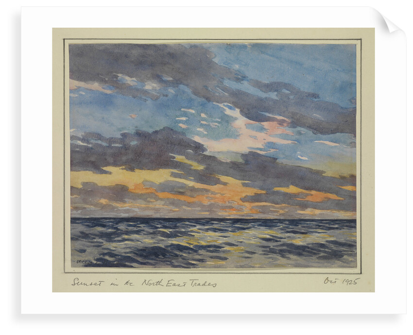 Sunset in the North East Trades, Oct 1925 by Sir Alister Hardy