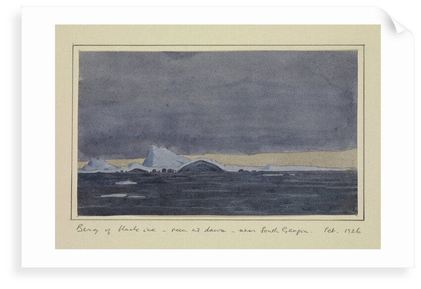 Berg of flack ice - seen at dawn - near South Georgia, Feb 1926 by Sir Alister Hardy