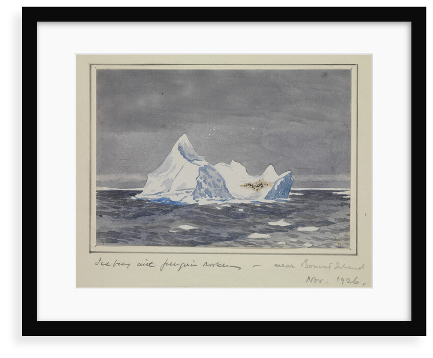 Iceberg with penguin rookery - near Bouvet Island, Nov 1926 by Sir Alister Hardy