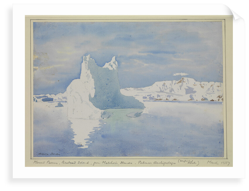 Mount Parry, Brabant Island, from Melchior Islands, Palmer Archipelago (unfinished sketch), March 1927 by Sir Alister Hardy