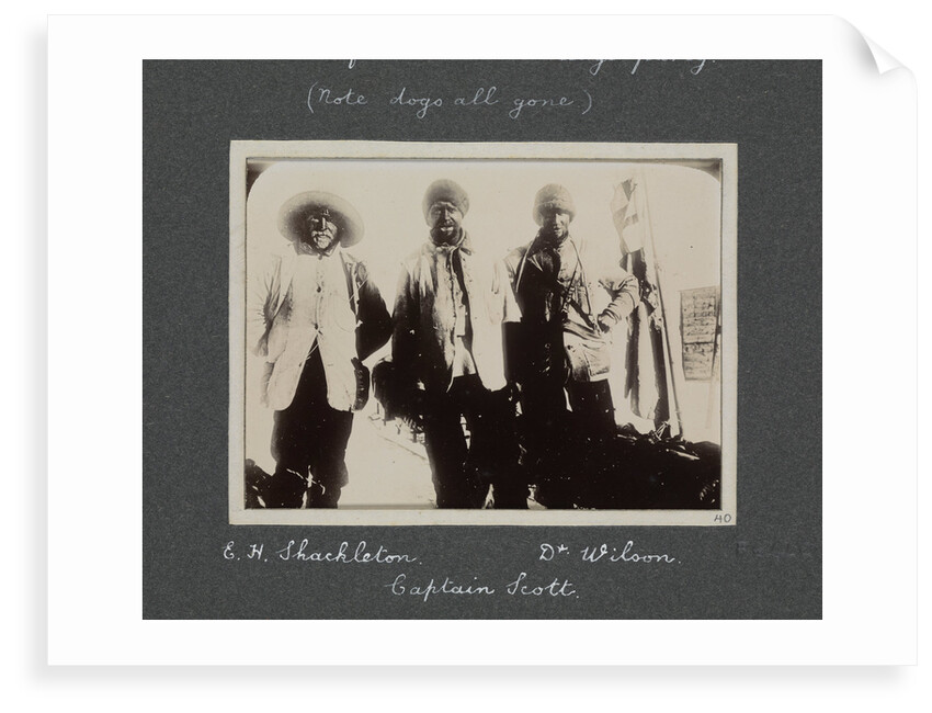 E.H. Shackleton, Captain Scott and Dr Wilson from National Antarctic Expedition photo album by Sir Ernest Henry Shackleton