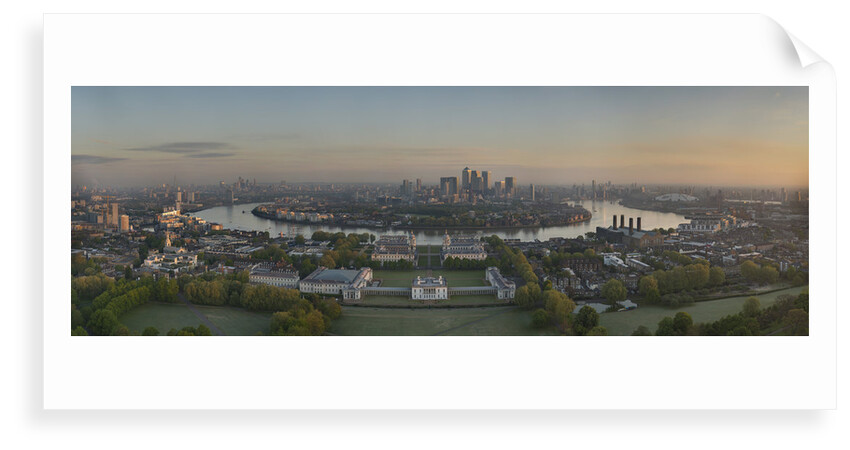 Panoramic view from General Wolfe statue at the Royal Observatory by National Maritime Museum