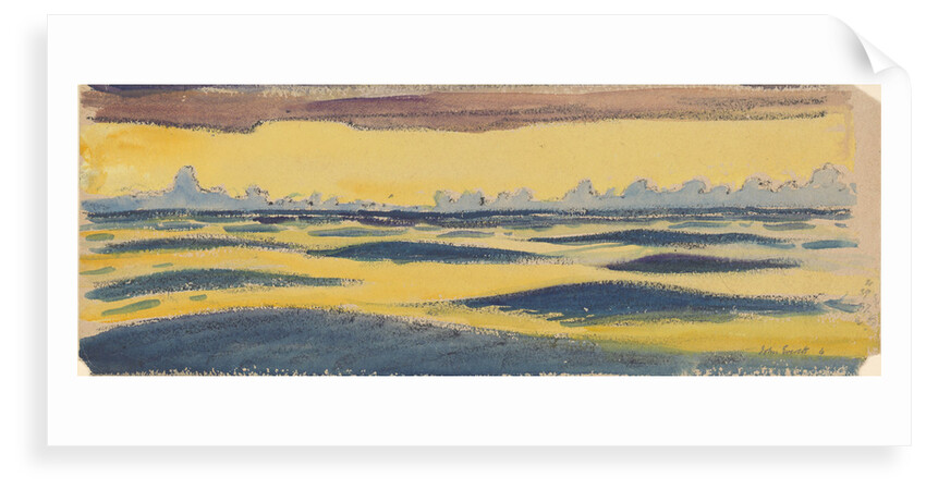 Seascape, dark blue and yellow and brown cloud by John Everett