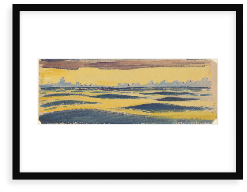 Seascape, dark blue and yellow and brown cloud by John Everett