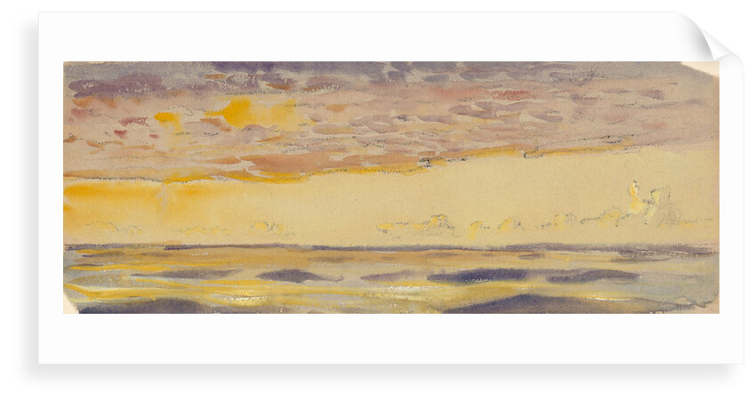 Seascape, yellow sea and purple clouds by John Everett