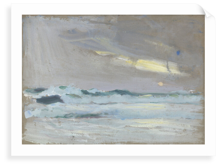 Green waves breaking on a beach by John Everett