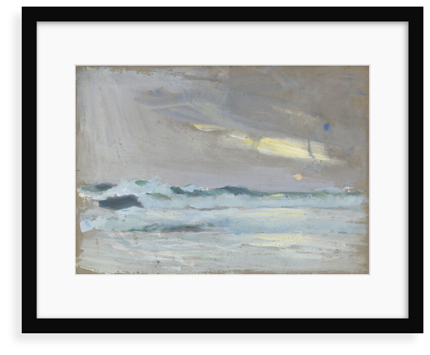 Green waves breaking on a beach by John Everett