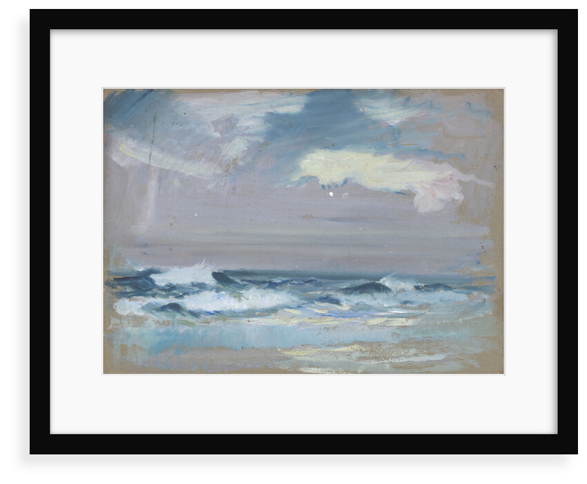 Blue waves breaking on a beach by John Everett