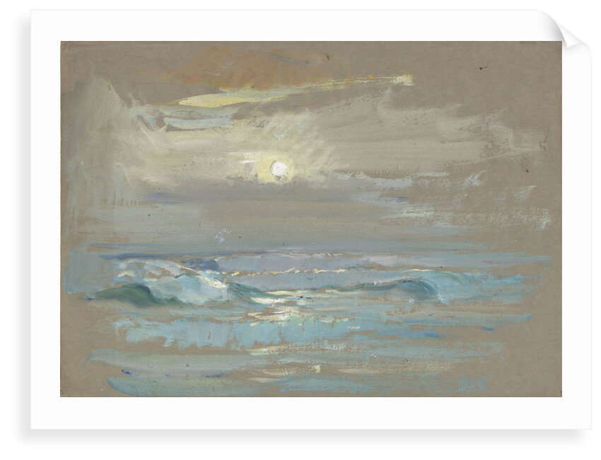 Seascape. Moonlight over a calm sea by John Everett
