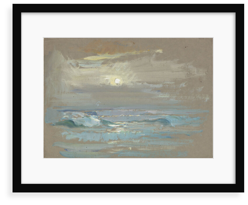 Seascape. Moonlight over a calm sea by John Everett
