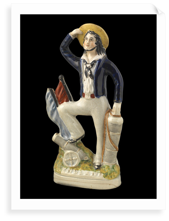 Earthenware flat-backed figure of a sailor by Unknown