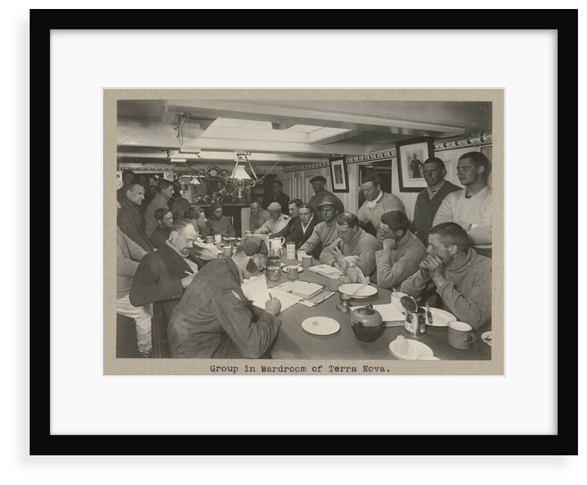 Group of scientists and officers in Wardroom of Terra Nova by Herbert George Ponting