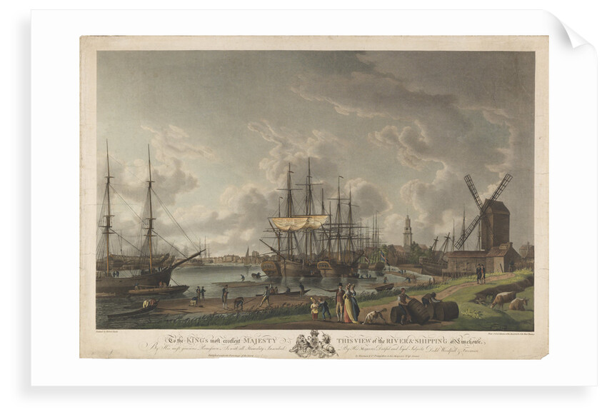 To the King's most excellent Majesty this view of the River & Shipping at Limehouse by Robert Dodd