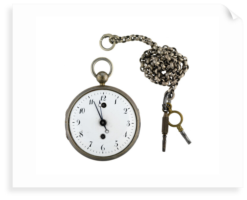 Silver pocket watch and chain by Godemars Freres et Capt.