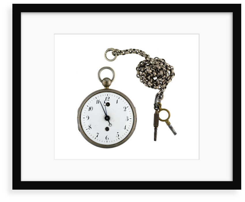 Silver pocket watch and chain by Godemars Freres et Capt.
