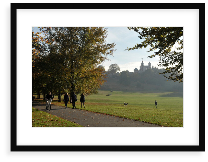 Autumnal image of the Royal Observatory Greenwich including, Flamsteed House, Peter Harrison Planetarium & Altazimuth building in the park by National Maritime Museum